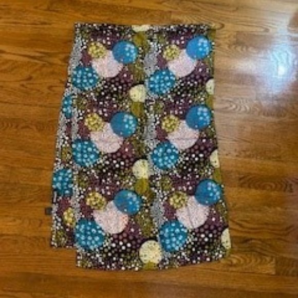 Vivante by VSA 100% silk scarf 21" x 70" colorful dots print black pink blue - Picture 1 of 4